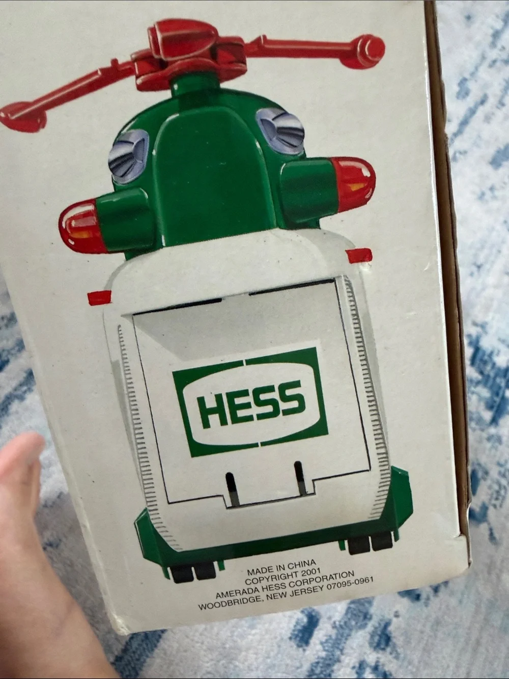 Vintage 2001 Hess Helicopter with Motorcycle and Cruiser NEW IN ORIGINAL BOX